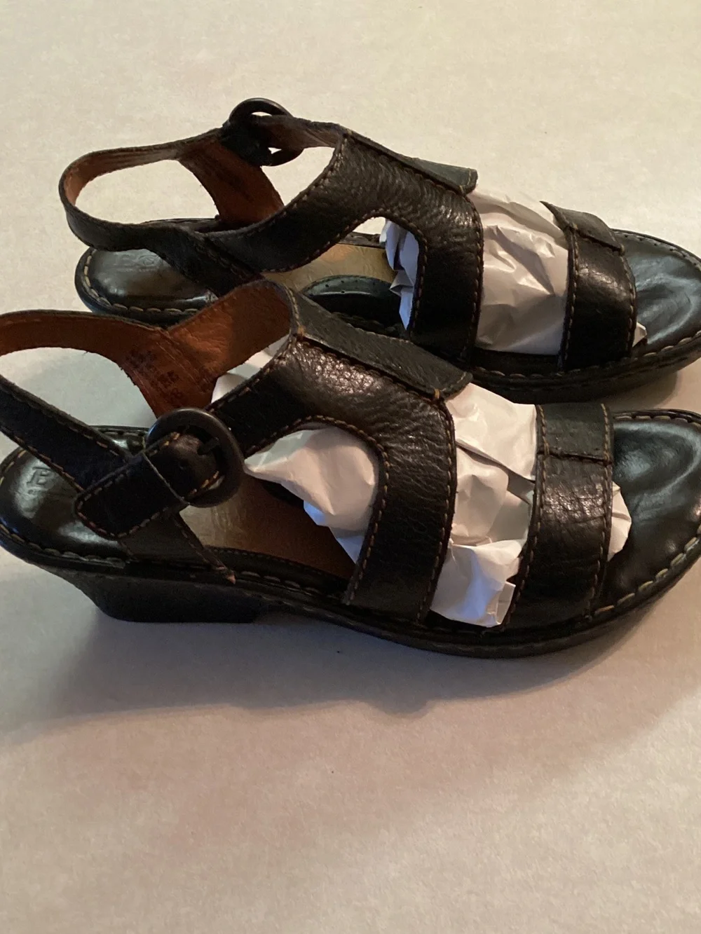 Black Leather Slingback Sandals size 10 - Picture 7 of 9